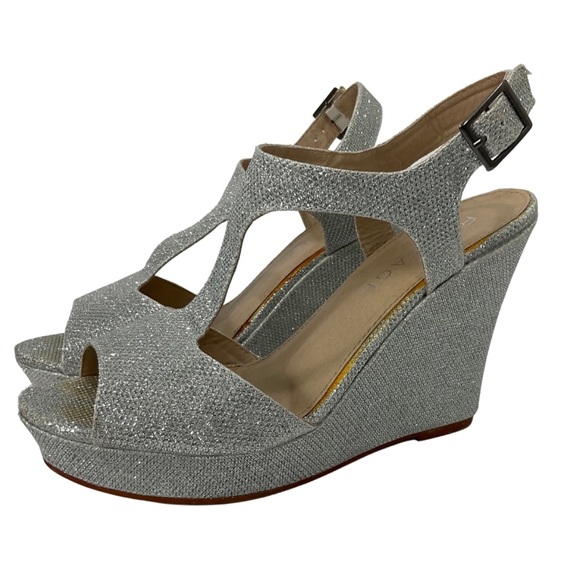 Rampage Candelas Silver Gilt Platform Wedge Shoes Size 8.5 - Picture 11 of 13